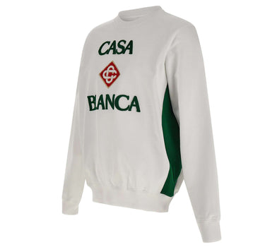 CASABLANCA Felpa con ricamo bouclé WHITE Uomo 