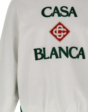 CASABLANCA Felpa con ricamo bouclé WHITE Uomo 