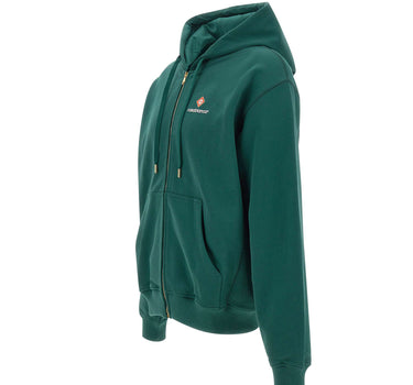 CASABLANCA Felpa con cappuccio "Classic" GREEN Uomo 