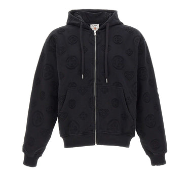 CASABLANCA Felpa con cappuccio "Applique Monogram" BLACK Uomo 
