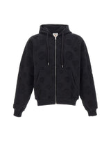 CASABLANCA Felpa con cappuccio "Applique Monogram" BLACK Uomo 