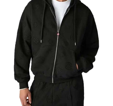 CASABLANCA Felpa con cappuccio "Applique Monogram" BLACK Uomo 
