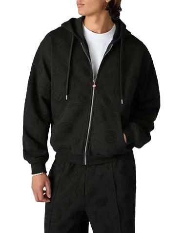 CASABLANCA Felpa con cappuccio "Applique Monogram" BLACK Uomo 