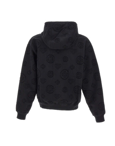 CASABLANCA Felpa con cappuccio "Applique Monogram" BLACK Uomo 
