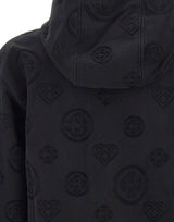 CASABLANCA Felpa con cappuccio "Applique Monogram" BLACK Uomo 