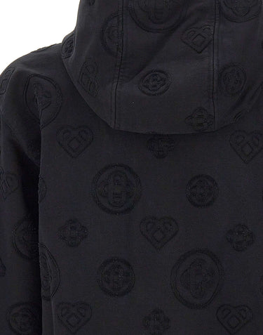 CASABLANCA Felpa con cappuccio "Applique Monogram" BLACK Uomo 