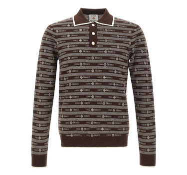 CASABLANCA Polo "Wordmark" BROWN Uomo 