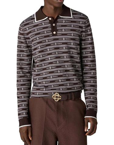 CASABLANCA Polo "Wordmark" BROWN Uomo 