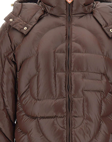 CASABLANCA Piumino trapuntato con logo BROWN Uomo 
