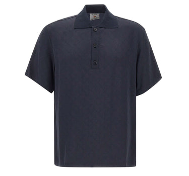 CASABLANCA Polo con monogramma BLUE Uomo 