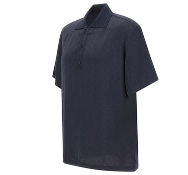 CASABLANCA Polo con monogramma BLUE Uomo 