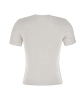 CASABLANCA T-shirt a costine con gioiello WHITE Donna 