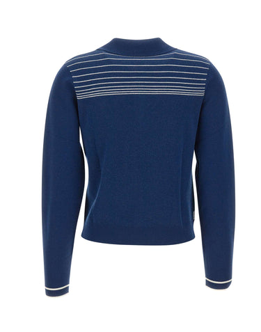 CASABLANCA Polo "Pyramid Jacquard" BLUE Donna 