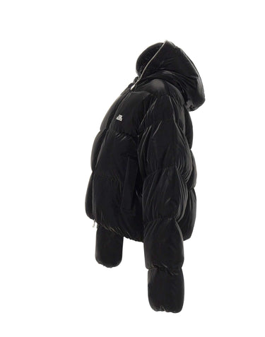 CASABLANCA Piumino corto in nylon laccato BLACK Donna 