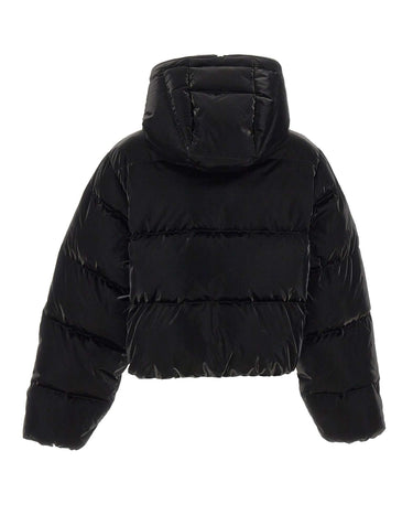 CASABLANCA Piumino corto in nylon laccato BLACK Donna 
