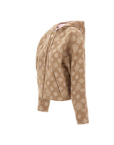 CASABLANCA Felpa in lana monogram con cappuccio BROWN Donna 
