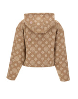 CASABLANCA Felpa in lana monogram con cappuccio BROWN Donna 