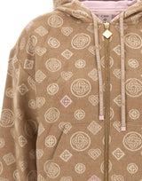 CASABLANCA Felpa in lana monogram con cappuccio BROWN Donna 