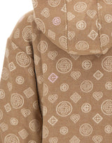 CASABLANCA Felpa in lana monogram con cappuccio BROWN Donna 