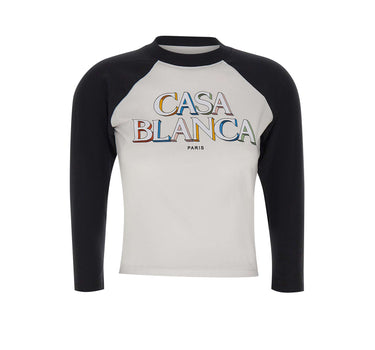 CASABLANCA T-shirt "3D Stacked Logo" WHITE Donna 