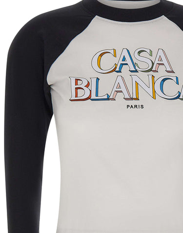 CASABLANCA T-shirt "3D Stacked Logo" WHITE Donna 