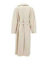 CASSELL Cappotto in pelle "Charlotte" WHITE Donna 