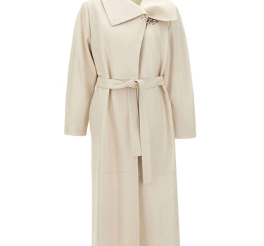 CASSELL Cappotto in pelle "Charlotte" WHITE Donna 