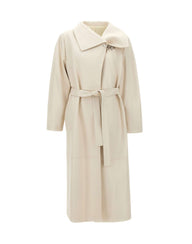 CASSELL Cappotto in pelle "Charlotte" WHITE Donna 