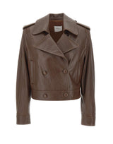 CASSELL Giacca in pelle "Margot Vintage" BROWN Donna 