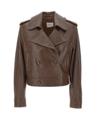 CASSELL Giacca in pelle "Margot Vintage" BROWN Donna 