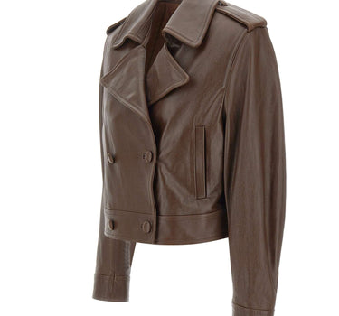 CASSELL Giacca in pelle "Margot Vintage" BROWN Donna 