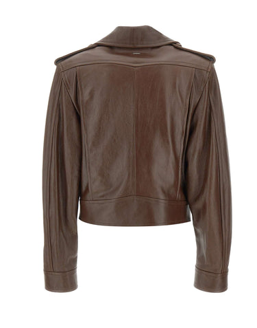CASSELL Giacca in pelle "Margot Vintage" BROWN Donna 