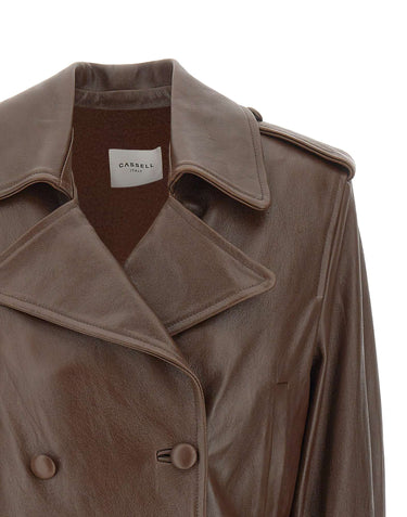 CASSELL Giacca in pelle "Margot Vintage" BROWN Donna 