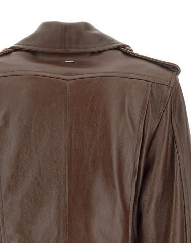 CASSELL Giacca in pelle "Margot Vintage" BROWN Donna 