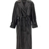 CASSELL Trench in pelle BLACK Donna 