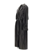 CASSELL Trench in pelle BLACK Donna 