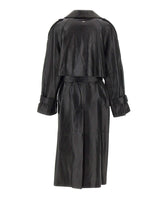 CASSELL Trench in pelle BLACK Donna 