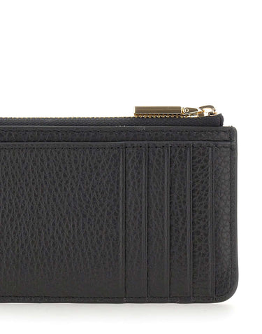 COCCINELLE Portacarte "Metallic Soft" BLACK Donna 