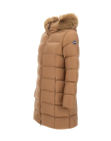 COLMAR ORIGINALS Piumino lungo con ecopelliccia BROWN Donna 