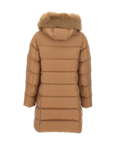 COLMAR ORIGINALS Piumino lungo con ecopelliccia BROWN Donna 