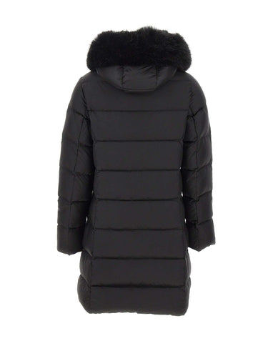 COLMAR ORIGINALS Piumino lungo con ecopelliccia BLACK Donna 