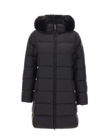 COLMAR ORIGINALS Piumino lungo con ecopelliccia BLACK Donna 