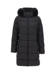 COLMAR ORIGINALS Piumino lungo con ecopelliccia BLACK Donna 