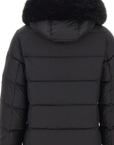COLMAR ORIGINALS Piumino lungo con ecopelliccia BLACK Donna 