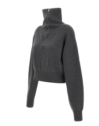 COPERNI Maglia crop con zip GREY Donna 