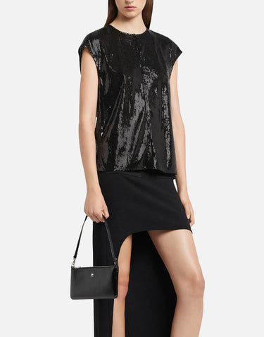 COURREGES "Zipped Naplack Pouch" BLACK Donna 