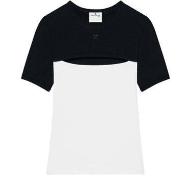 T-shirt "Slash Contrast" 326JTS272JS0203 BLACKHERWHT COURREGES 