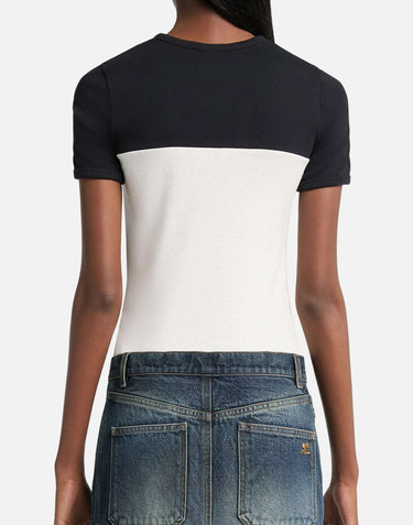 T-shirt "Slash Contrast" 326JTS272JS0203 BLACKHERWHT COURREGES 