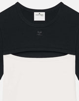 T-shirt "Slash Contrast" 326JTS272JS0203 BLACKHERWHT COURREGES 