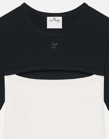 T-shirt "Slash Contrast" 326JTS272JS0203 BLACKHERWHT COURREGES 